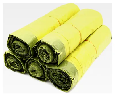 Produktbild von 5 Rollen Gelbe Säcke mit Zugband, 90 Liter, 15µ - Wertstoffsack