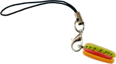 Produktbild von Hot Dog Handyanhänger Miniblings Handyschmuck Fast Food Sandwich grüner Salat