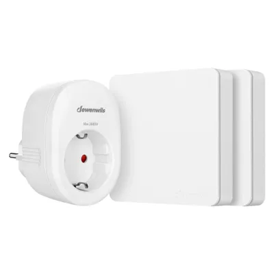 Produktbild von DEWENWILS Funksteckdosen mit Fernbedienung, 2er Set, Wandschalter 16A 3680W, Weiß