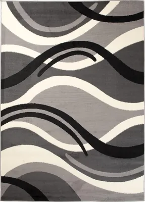 Produktbild von Tapiso Teppich DREAM Modern Weiß Schwarz Grau Wohnzimmer  120 x 170 cm