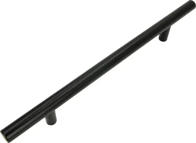 Produktbild von Eleganter 160 mm schwarzer Möbelgriff aus Edelstahl mit mattem Finish - Praktischer und stilvoller Reling für moderne Küchen und Badezimmer.