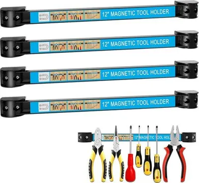 Produktbild von Famanu Magnetische Werkzeughalter - 4 Stück Magnetleisten - 30 cm - Schwerlast Werkzeugmagnet - Aufbewahrungsorganizer für Garage