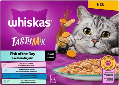 Produktbild von whiskas Tasty Mix Catch of the Day in Sauce (12 x 85 g)