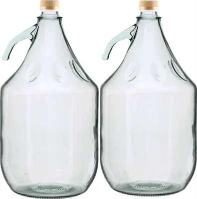 Produktbild von 2 STÜCK Gärballon Flasche Glasballon Weinballon Glas Ballon Glasflasche 3L NEU