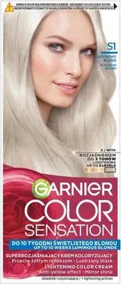 Zdjęcie produktu dla Garnier Color Sensation Superrozjaśniający krem koloryzujący S1 Platynowy Blond