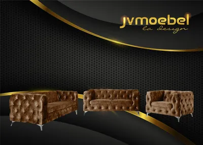 Produktbild von Sofagarnitur 321 Sitzer Textil Couch Chesterfield Wohnlandschaft Garnitur Design