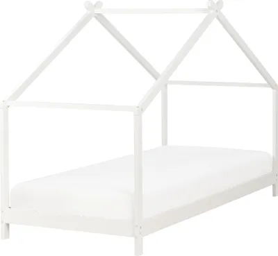Obrázek produktu pro BELIANI Dřevěná dětská postel 90 x 200 cm v bílém provedení nábytek do dětského pokoje rám postele