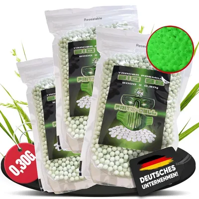 Produktbild von Biologisch abbaubare Leuchtspur BBs 0,30g 6 mm Kaliber hellgrün 3 Stück