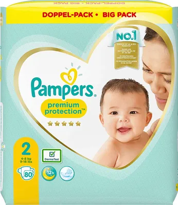 Produktbild von Pampers Premium Protection New Baby Windeln, Größe 2, 4-8 kg (1x 80 Stück)