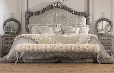 Produktbild von Chesterfield Bett Doppel Betten Leder Antik Stil Luxus Italienische Möbel Neu