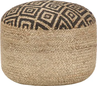 Obrázek produktu pro Ručně vyrobený sedací puf černý 45 x 30 cm juta