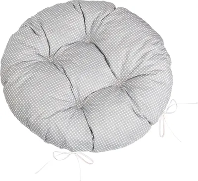 Obrázek produktu pro Sedák Adéla prošívaný kulatý - průměr 40 cm - Šedá,Bílá