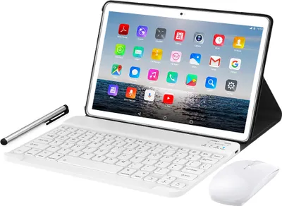 Produktbild von TOSCIDO Tablets 10 Zoll Octa-core mit Tastatur und Maus, Android 10.0, 1.6Ghz, 4 GB RAM, 64 GB ROM, Dual SIM, 5G WiFi, Bluetooth 5.0, GPS, M863, Farbe:Silber