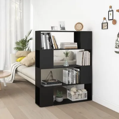 Produktbild von Bücherregal 100 cm 4 Etagen Schwarz