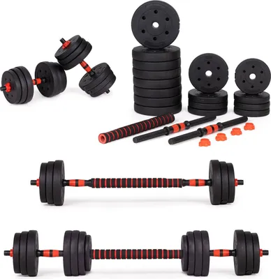 Image de Haltères réglables 2x ensemble d'haltères de 15 kg barre de 30 kg