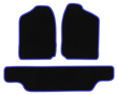 Productafbeelding van Velours automatten voor Opel Frontera A 1991-1998 – 3-delig, zwart/blauw, op maat – Wielganizator CARLUX
