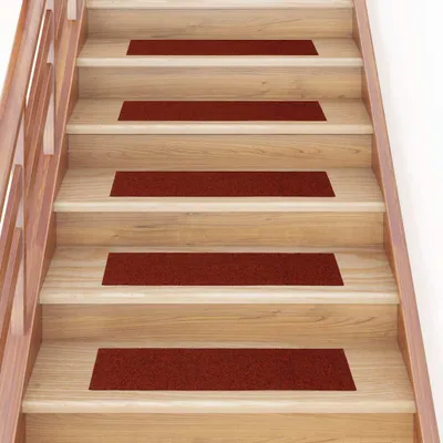 Produktbild von vidaXL Samolepiace rohože na schody 15 ks. Obdĺžnikové 76x20 cm Červené