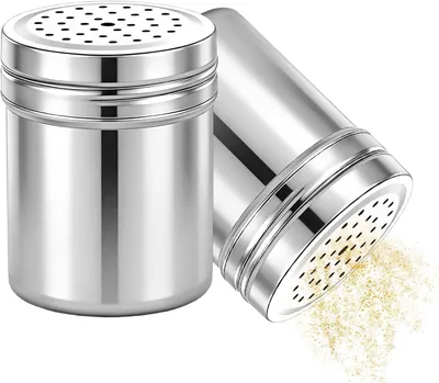 Imagen del producto de Saleros y pimenteros de acero inoxidable, juego de 2 unidades, 8,8 x 6,5 cm, para la cocina