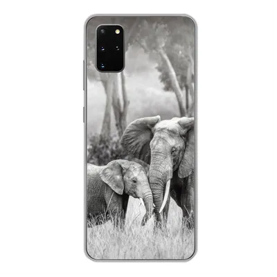 Produktbild von MuchoWow® Handyhülle Schutzhülle Hülle für Samsung Galaxy S20 Plus Elefant - Tiere - Natur - Schwarz und weiß Silikon Softcase Handy Hülle - Hartschale