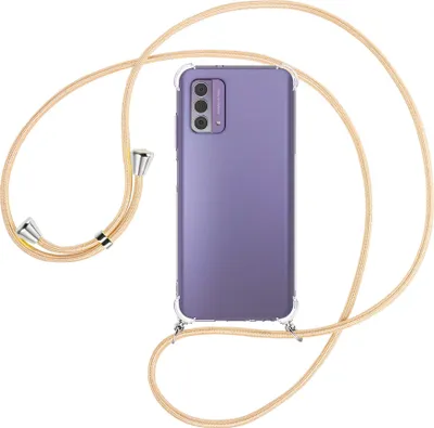 Produktbild von Handykette Backcover-Schutzhülle mit Band (Metall silberfarben) für Nokia G42 5G (6.56'') - Goldkordel