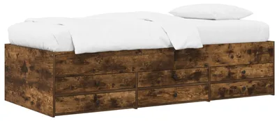 Immagine prodotto di vidaXL Struttura letto con contenitore in rovere affumicato 80 x 200 cm
