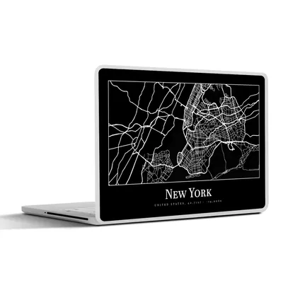 Produktbild von MuchoWow® Laptop Aufkleber Sticker Cover Karte - New York - Stadtplan - Karte 31x22.5 cm - Laptop-Deko