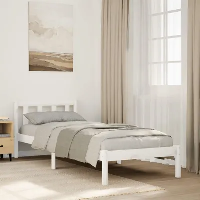 Obrázok produktu pre Maison Exclusive - Masívna posteľ Extra Long bez matraca Biela 90x220 Borovicové drevo