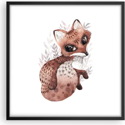 Produktbild von Gerahmtes Poster - Schwarzer Rahmen - Fuchs November Tier - 50x50 cm - Wand Bild - Wanddeko - Wandbilder - Kunstposter - Wandposter - Bilderrahmen - Bilder - Kunstdruck - P2BAC50x50-4968