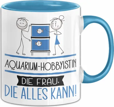 Produktbild von Aquarium-Hobbyistin Geschenk Tasse Becher Die Frau Die Allen Kann Geschenkidee für eine Aquarium-Hobbyistin Lustig (Blau)