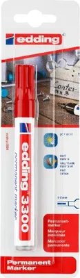 Produktbild von edding 3300 Permanent Marker rot Spitze 1-5mm wasserfest, wischfest (1er Pack)