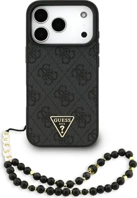Obrázok produktu pre Guess - Hardcase 4G Triangle Logo MagSafe s popruhom ochranný obal na iPhone 17 Pro - čierny