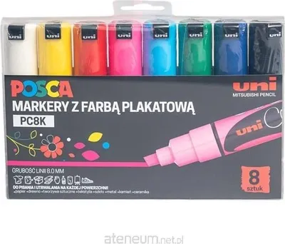 Image de Marqueurs pour affiches PC-8K 8 couleurs POSCA UNI
