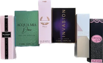 Produktbild von 222,11€/L Trend Düfte: Set X 6 Parfüm für Damen 15 ML jedes einzeln in Box Spray Köpfe + Geschenk Tasche gratis