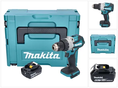 Obrázok produktu pre Akumulátorový vŕtací skrutkovač Makita DDF 489 G1J 18 V 73 Nm bez kefiek + 1x akumulátor 6,0 Ah + Makpac - bez nabíjačky