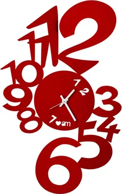 Immagine prodotto di Orologio da Parete Lupin Design Moderno Rosso -  Italy, Acciaio, Ø 50 cm, Stile Minimal per Soggiorno, Cucina, Ufficio - Arti e Mestieri