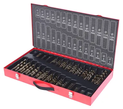 Produktbild von KS Tools 330.3650, Bohrer, Bohrerbit-Set, Drehung der rechten Hand, Metall, Kunststoff, Holz, 130°, Bodenschnellarbeitsstahl (HSS-G)