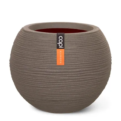 Produktbild von Capi Europe - Gefäß kugel Rib NL - Warm taupe - 62x48 - KWTR271