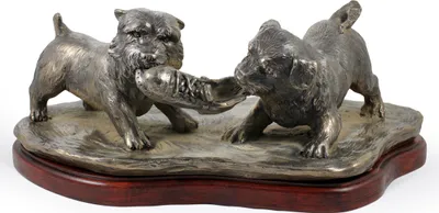 Productafbeelding van Art-Dog Decoratief beeldje – Norwichterriër – tafereel – gegoten uit bronspoeder en hars