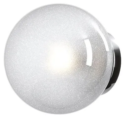 Immagine prodotto di Applique Contemporanea Glitter Metallo Cromo Vetro Soffiato Trasp 1 Luce E14