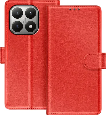 Produktbild von Avizar, Xiaomi 15T Chesterfield Wallet-Hülle elegant mit sicherer Standhilfe, Rot