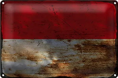 Produktbild von Blechschild Flagge Monaco 30x20cm Flag of Monaco Rost