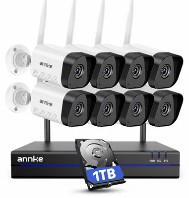 Obrázok produktu pre Bezpečnostný systém – Bezdrôtový – 8 kamier – 1 TB úložisko – Rozlíšenie 3 MP – Vodeodolnosť IP66