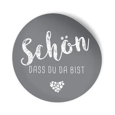 Produktbild von itenga 24x Sticker Aufkleber "Schön dass du da bist" grau