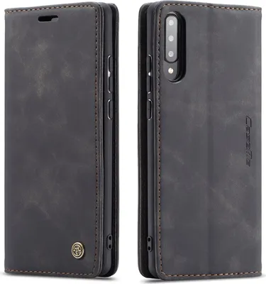 Produktbild von Galaxy A70s Hülle, LaimTop Retro Kunstledertasche TPU Innere, Kartenfächer, Magnetverschluss, Klapphülle mit Standfunktion Schutzhülle für Samsung Galaxy A70 / A70S Schwarz