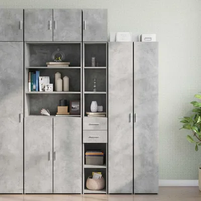 Produktbild von vidaXL Hochschrank Schmal Betongrau 30x42,5x225 cm Holzwerkstoff