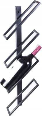 Produktbild von Weinregal, für 4 Flaschen, Flaschenregal, Weinlagerung, Wandweinregal Loft-Stil Hausbar, Schwarz Höhe 64cm