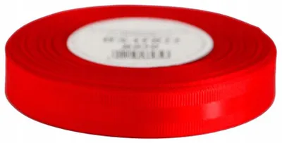 Produktbild von Pogotowie Florystyczne WSATR15 Ripsband mit Satinstreifen 15mm Rot