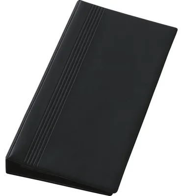 Produktbild von SIGEL VZ300 Visitenkarten-Ringbuch, einreihig, schwarz, matt, mit 25 Sichthüllen, Register A-Z, 4-Ring-Mechanik