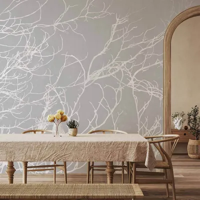 Produktbild von Vlies Fototapete - White Trees 350x245 cm Abstrakt b-A-0765-a-a