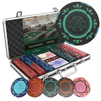 Produktbild von Pokerkoffer mit 300 Clay Pokerchips "Corrado" ohne Werte